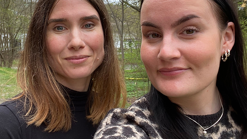 Hanna Borchert, medlemsstrateg med studentansvar, och Elsa Dahlgren, central ombudsman